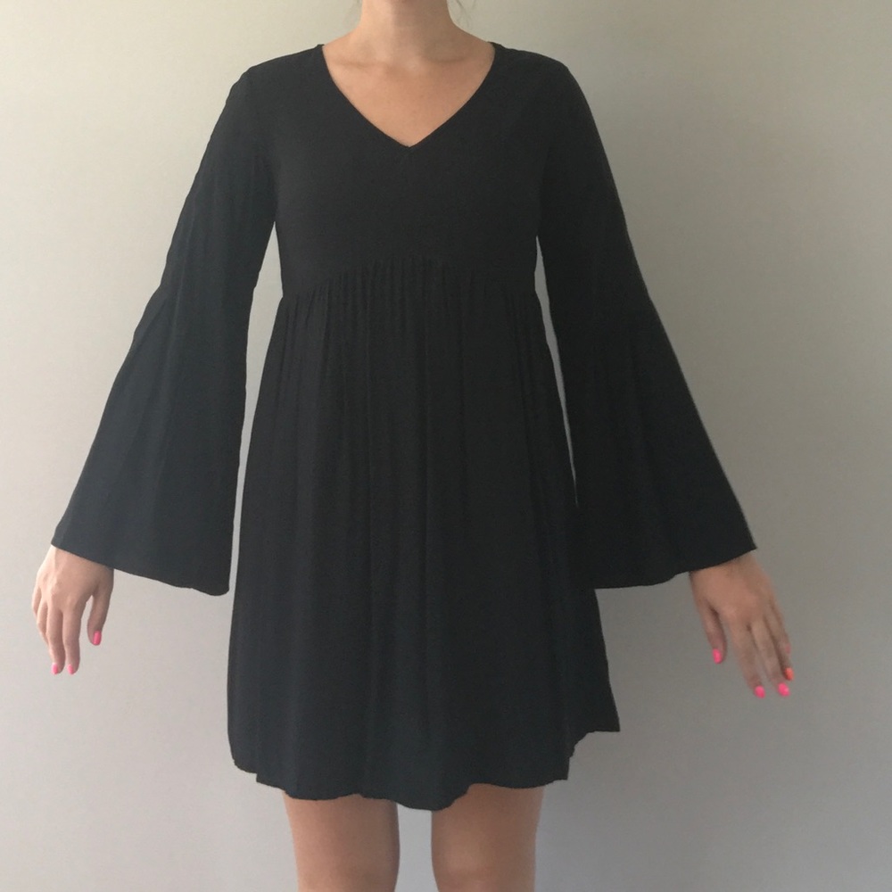 Black Bell Sleeve Dress